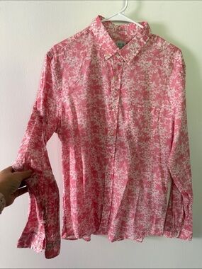 RCH Pink Floral Button-Down Shirt